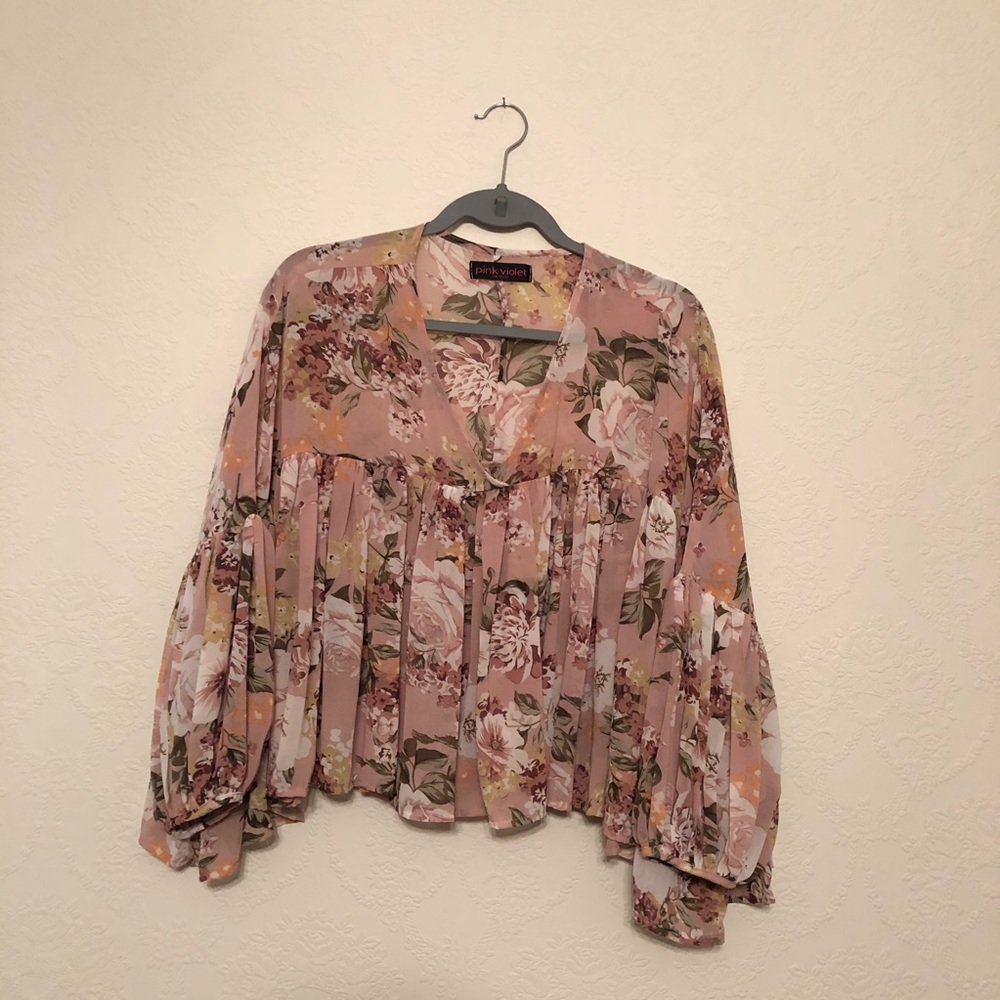Boho Floral Flowy Blouse